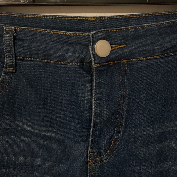 Distressed Dark Blue Jeans - Picture 2 of 6